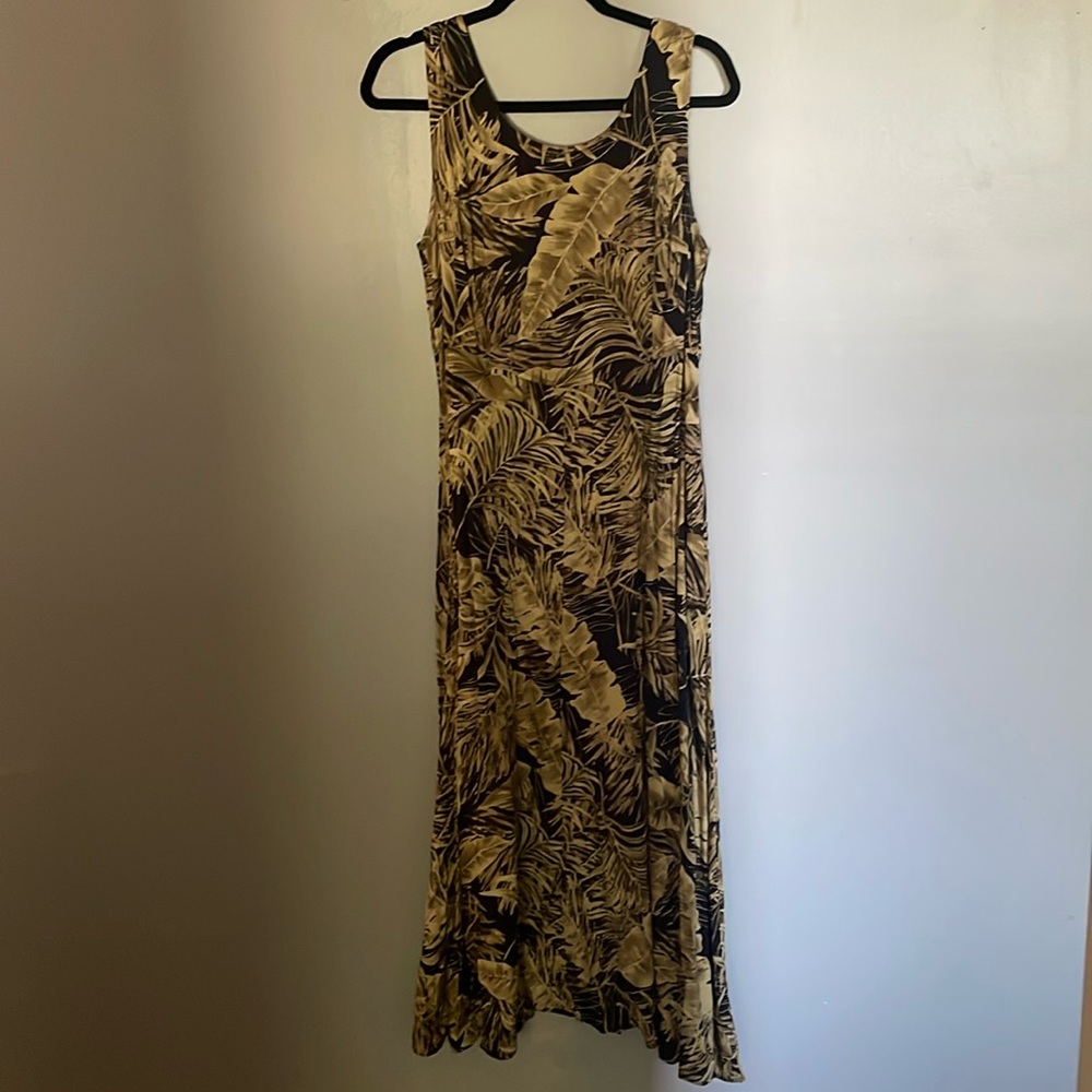 90s Tropical Maxi Dress; Corset tie back